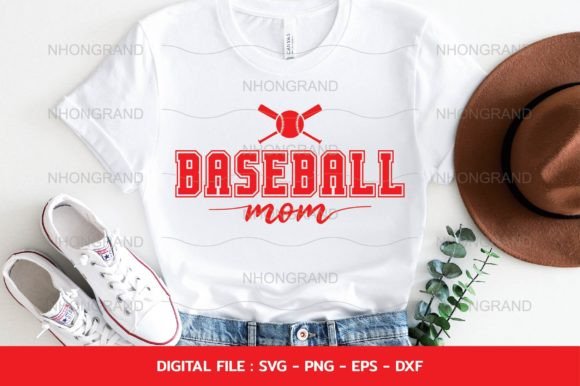 Baseball Mom Heart: Graphics for Crafts & Brands