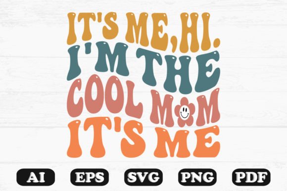 Cool Mom PNG: Retro Graphics for Crafts