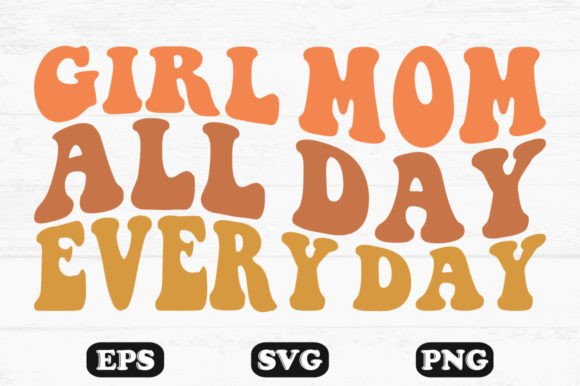Girl Mom Wavy SVG: Graphics for Crafts & Business