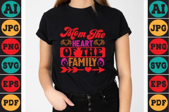 Mom the Heart of Mother's Day SVG: Graphics for Crafts