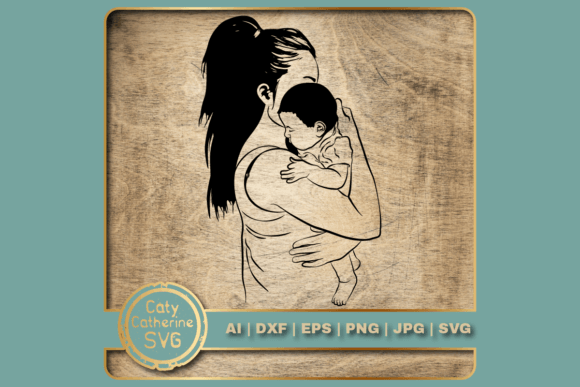 Mother Child Mum Mom Holding Baby Graphics for Crafts