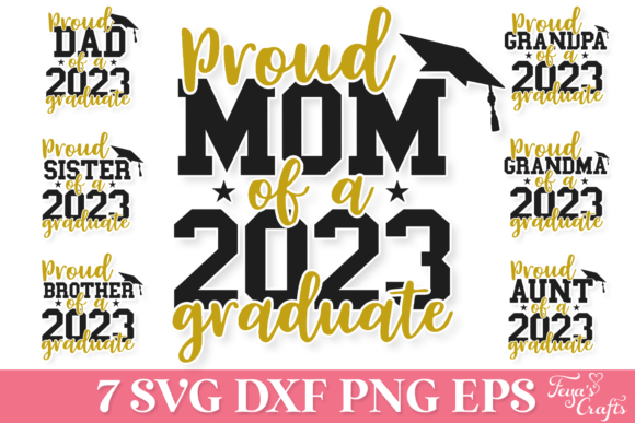 Proud 2023 Graduate Family SVG: Graphics for Crafts