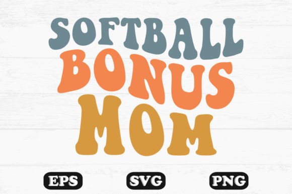 Softball Bonus Mom Retro Tee: Graphics for Crafts