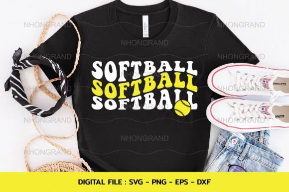 Softball Groovy SVG: Graphics for Crafts & Brands